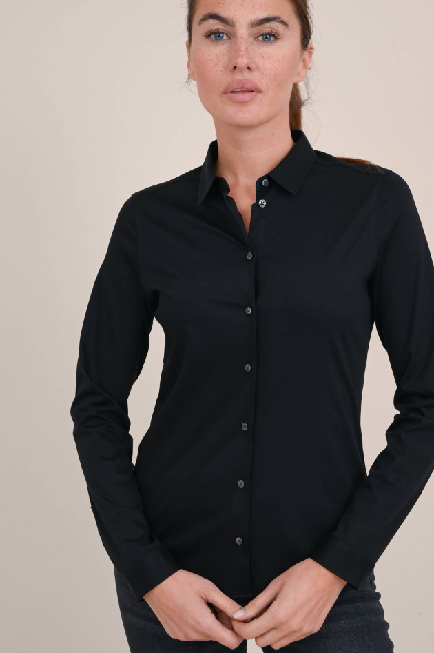 Soluzione Jersey Bluse in Schwarz