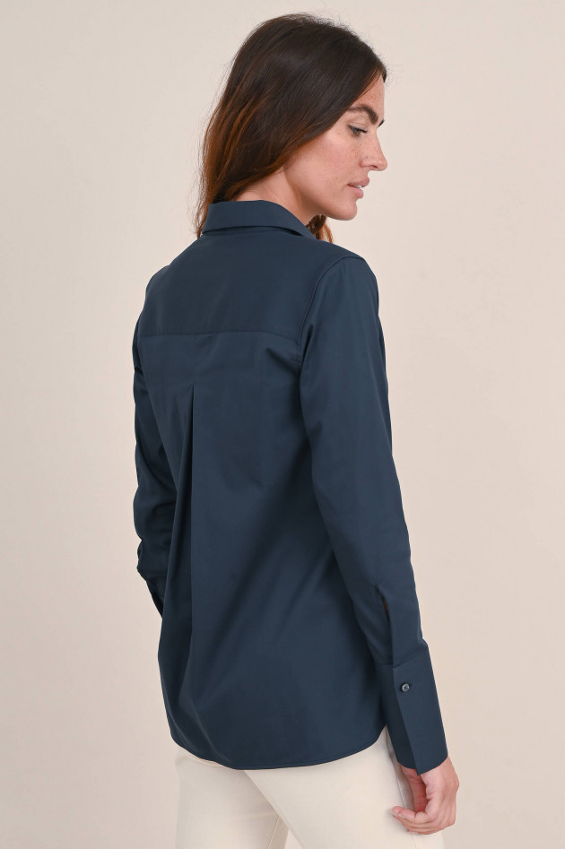 Soluzione Bluse mit kurzer Knopfleiste in Navy