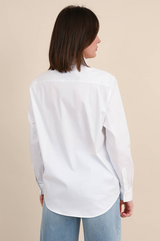 Soluzione Oversize Hemdbluse in Weiß