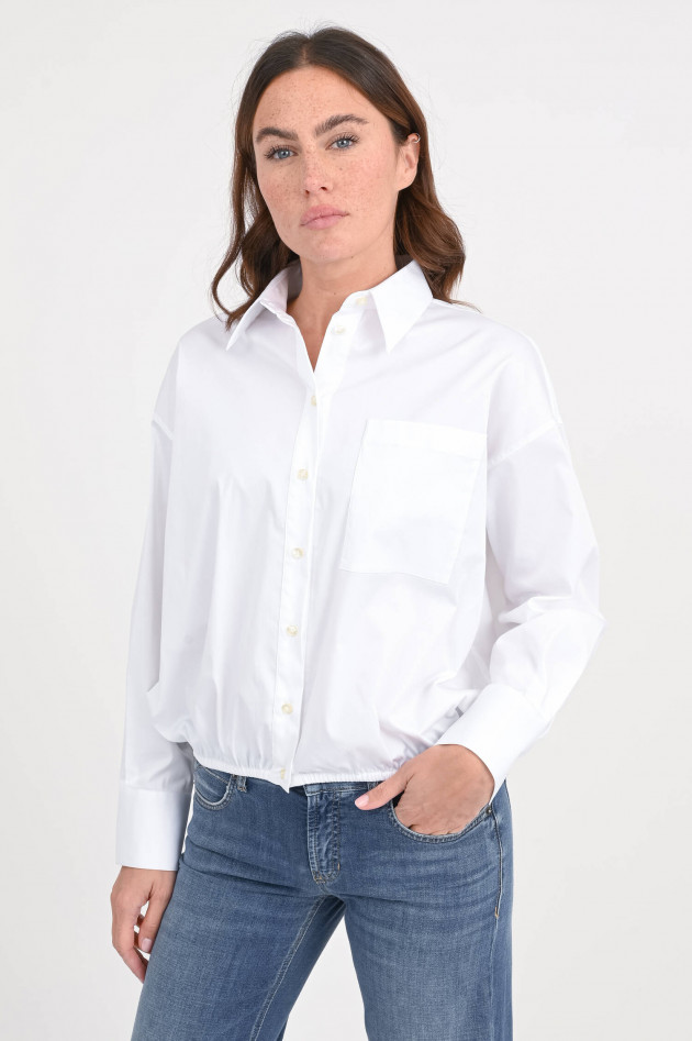 Soluzione Bluse mit Gummibund in Weiß