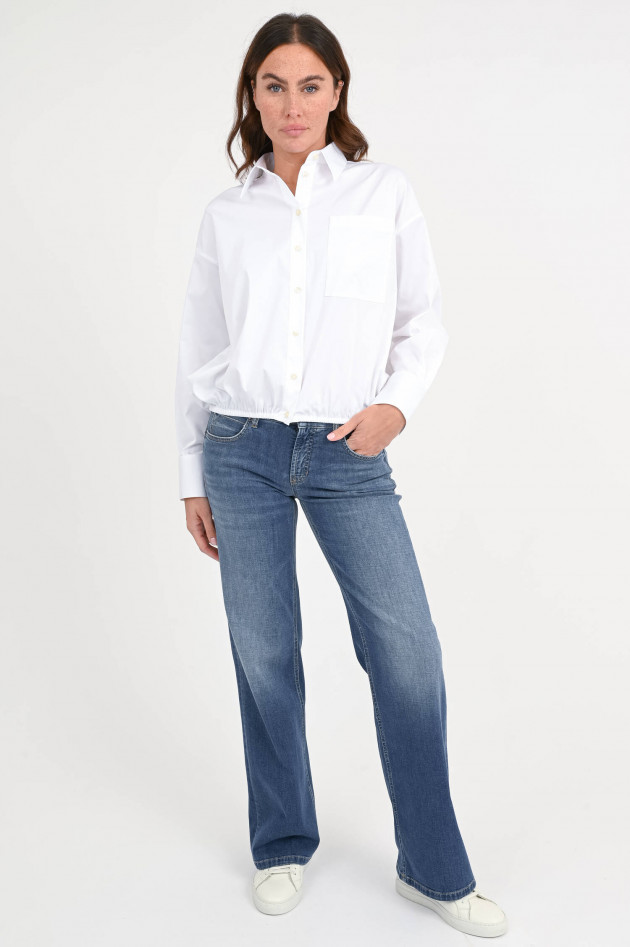 Soluzione Bluse mit Gummibund in Weiß