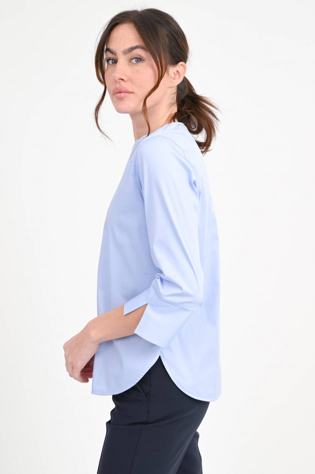 Soluzione Bluse mit V-Auschnitt in Hellblau