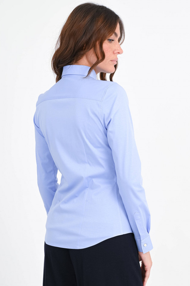 Soluzione Taillierte Jersey-Langarm Bluse in Graublau