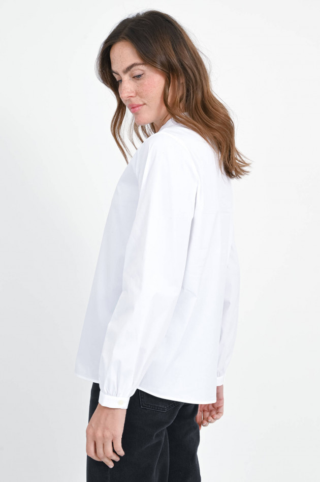 Soluzione Bluse mit V-Ausschnitt in Weiß
