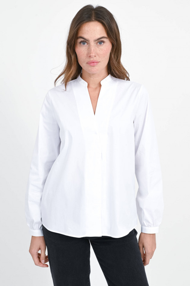 Soluzione Bluse mit V-Ausschnitt in Weiß