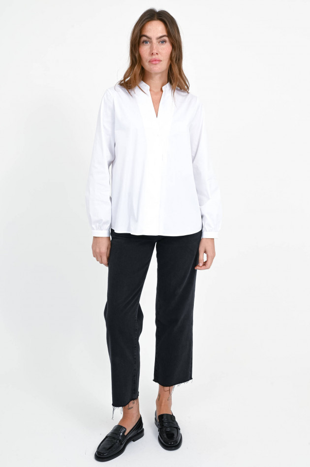 Soluzione Bluse mit V-Ausschnitt in Weiß