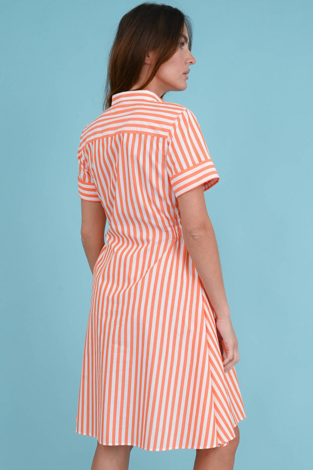 Soluzione Kleid mit Streifen-Design in Orange/Weiß