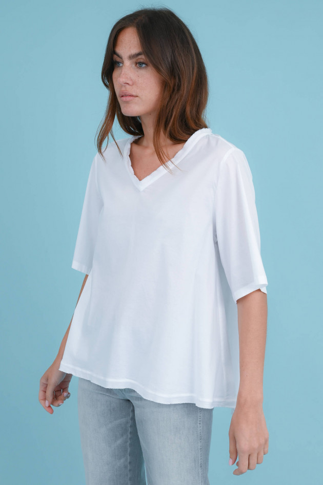 Soluzione Bluse mit Fransen-Details in Weiß