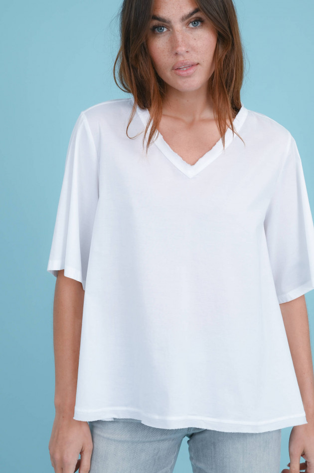 Soluzione Bluse mit Fransen-Details in Weiß