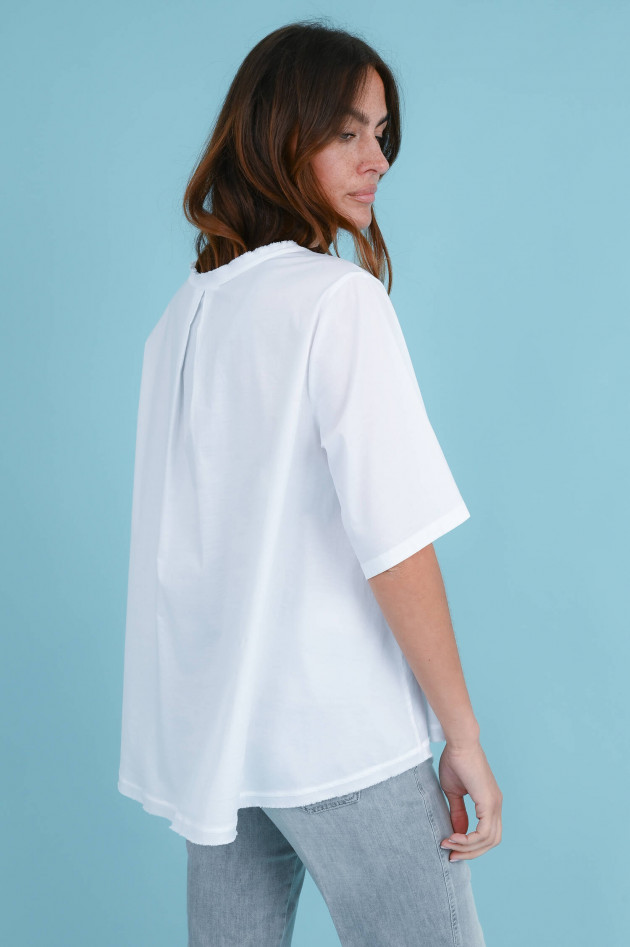 Soluzione Bluse mit Fransen-Details in Weiß