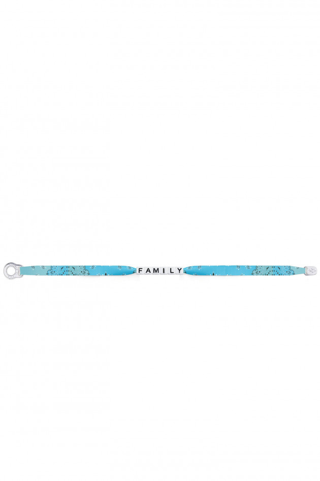 Sorbet Bandana Seiden-Armband FAMILY in Blau