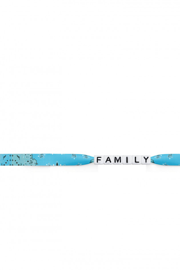 Sorbet Bandana Seiden-Armband FAMILY in Blau