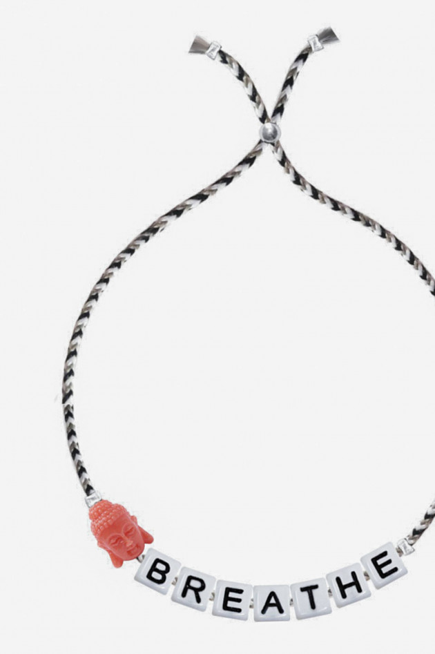 Sorbet SQUARE LETTER & CHARM Armband BREATHE in Schwarz