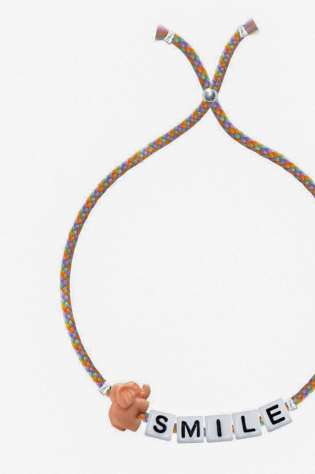 Sorbet SQUARE LETTER & CHARM Armband SMILE in Multicolor