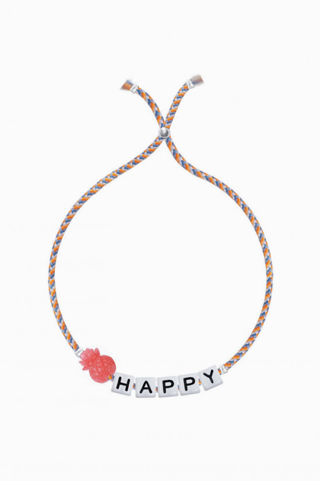 Sorbet SQUARE LETTER & CHARM Armband in Blau/Orange