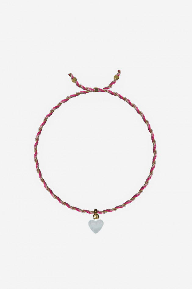 Sorbet Armband mit HERZ-PERLE in Pink/Gold