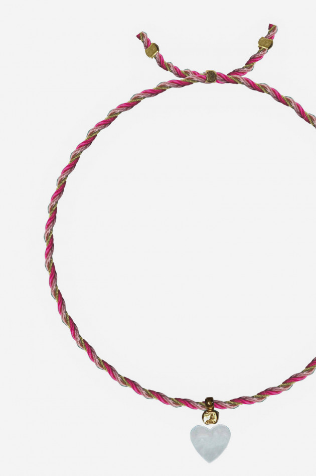 Sorbet Armband mit HERZ-PERLE in Pink/Gold