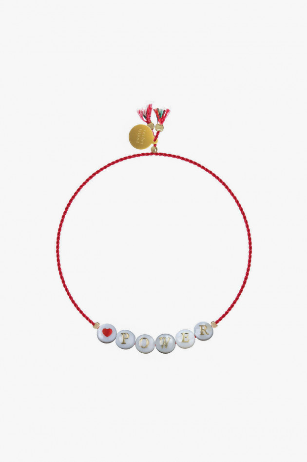 Sorbet Armband mit Buchstaben-Perlen POWER in Rot