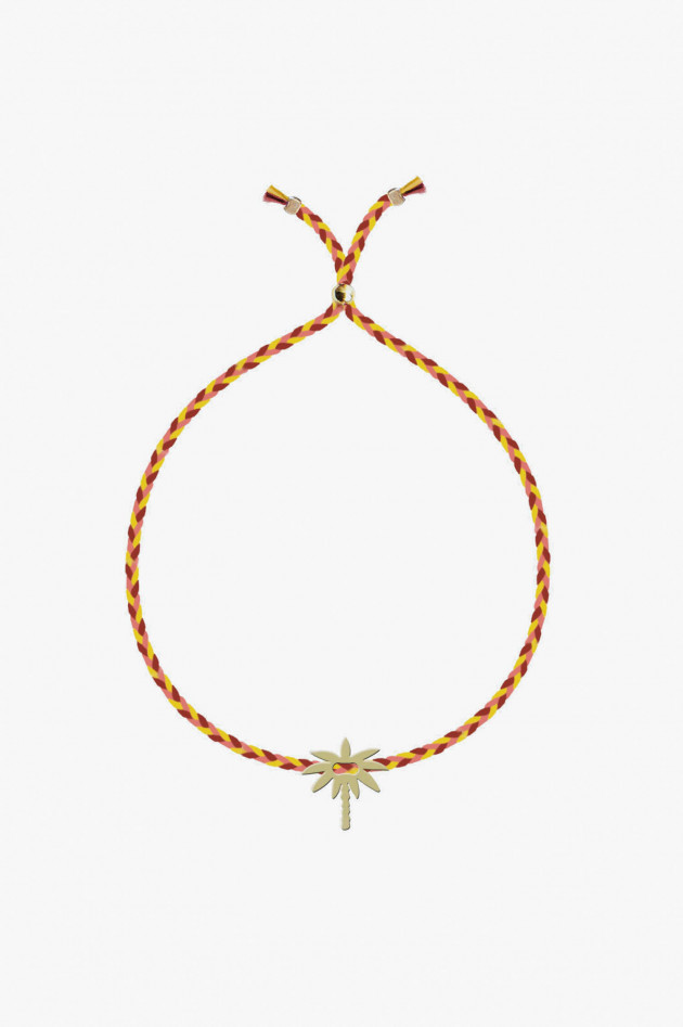 Sorbet Armband mit goldener PALME in Rot/Gelb/Orange