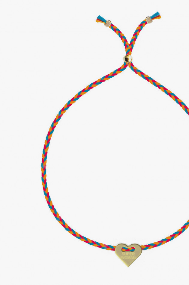 Sorbet Herz-Armband SUPERWOMAN in Rot/Orange/Grün