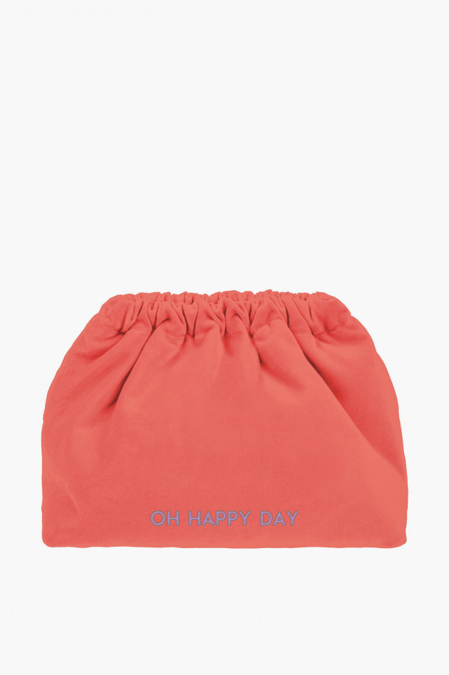 Sorbet Samt-Clutch OH HAPPY DAY in Neonkoralle