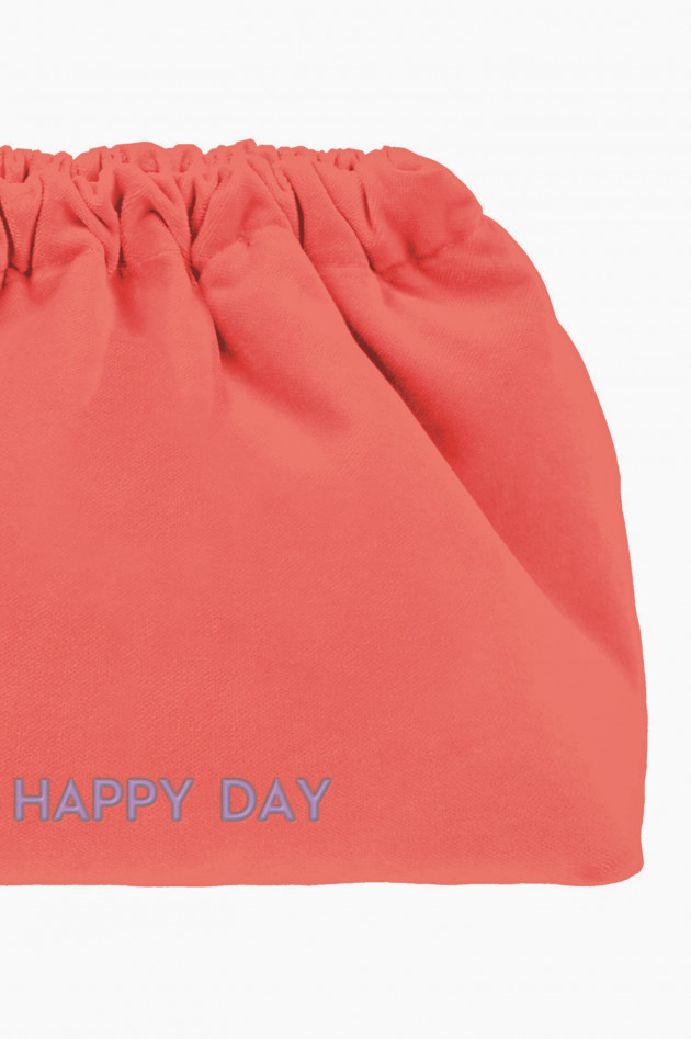 Sorbet Samt-Clutch OH HAPPY DAY in Neonkoralle