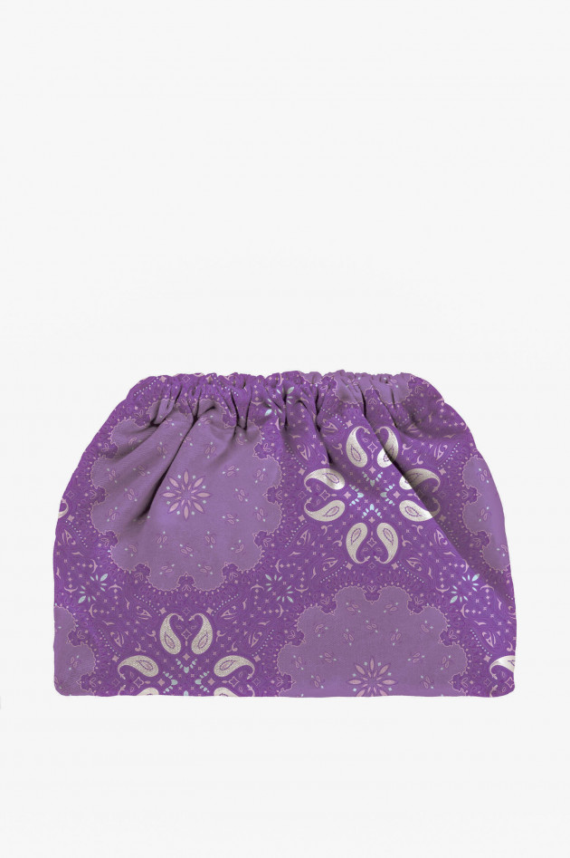 Sorbet Samt-Clutch im Bandana-Design in Lila