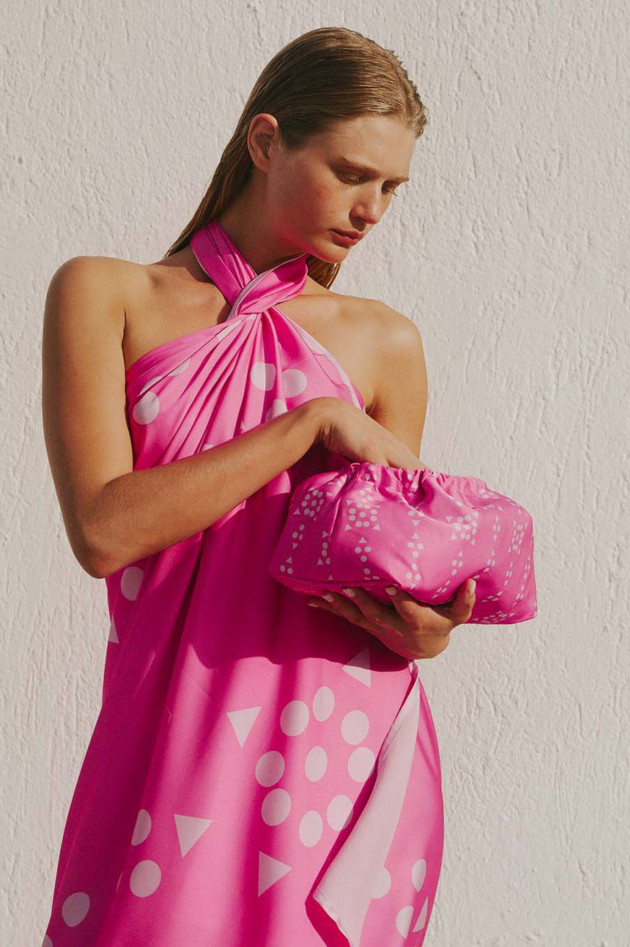 Sorbet Patterned Clutch in Pink/Rosa