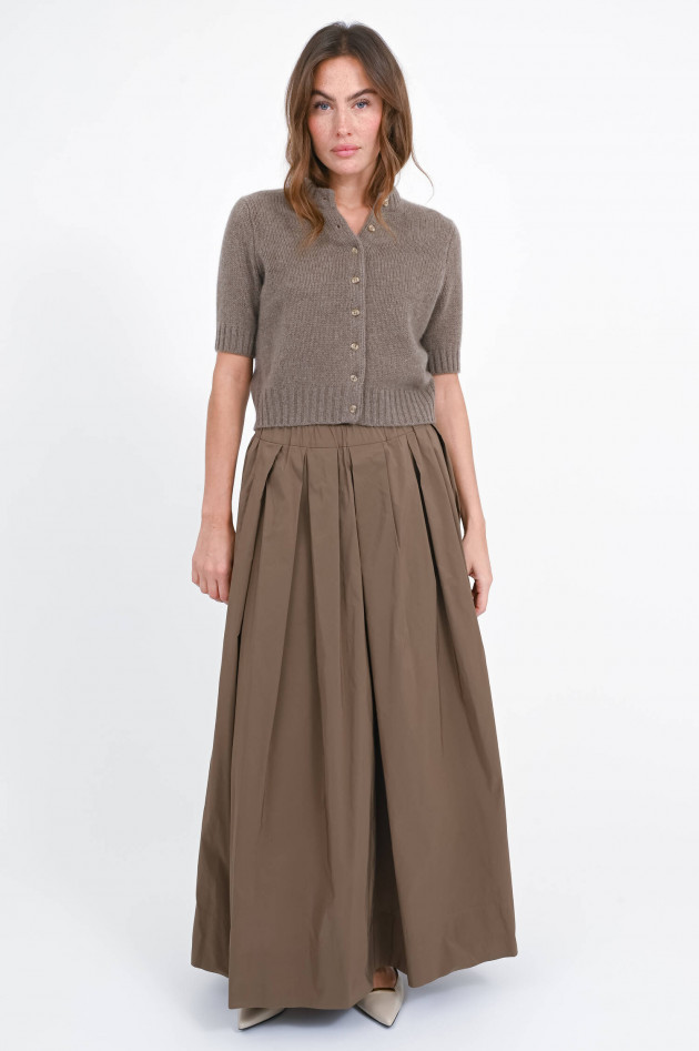 SoSUE Kurzarm-Strickweste aus Cashmere in Taupe