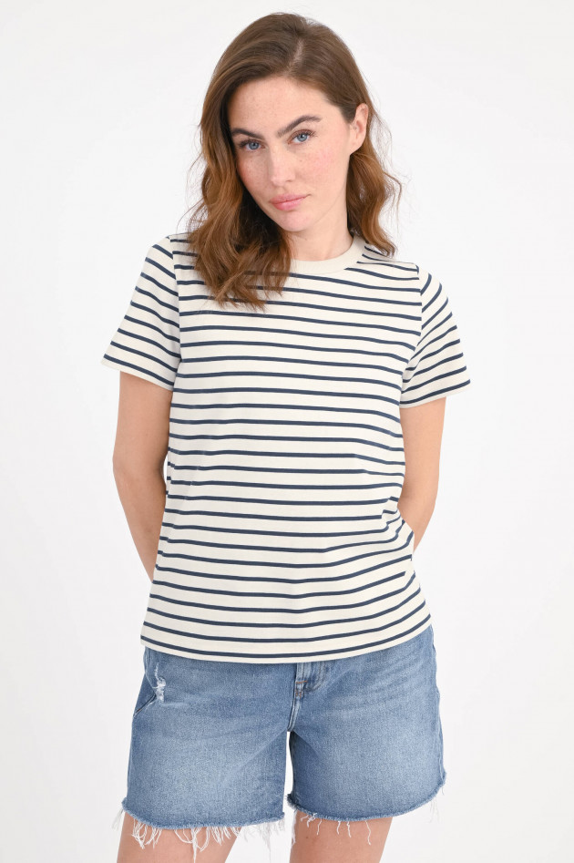 SoSUE Gestreiftes Shirt aus Baumwolle in Navy/Beige