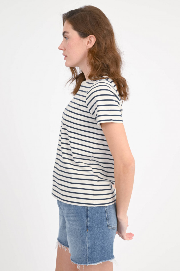 SoSUE Gestreiftes Shirt aus Baumwolle in Navy/Beige