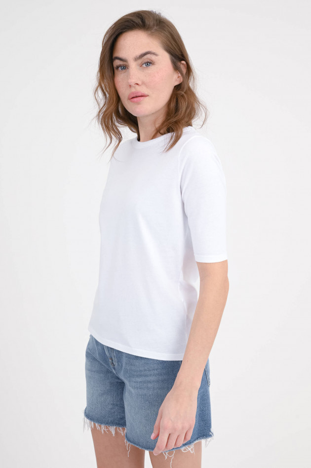 SoSUE T-Shirt mit verlängertem Kurzarm in Weiß