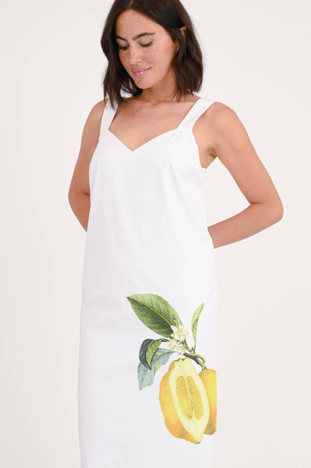 Sportmax Midi-Kleid SESIA mit Zitronen-Print in Weiß