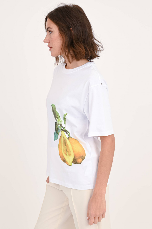 Sportmax T-Shirt NEBBIE mit Zitronen-Print in Weiß