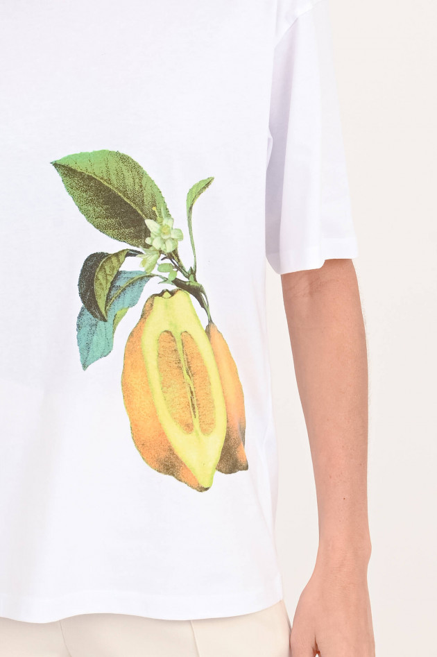 Sportmax T-Shirt NEBBIE mit Zitronen-Print in Weiß