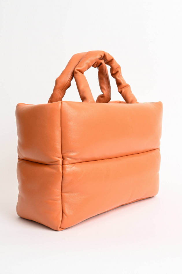 Stand Studio Ledertasche DAFFY mit Polster-Stepp in Mandarine