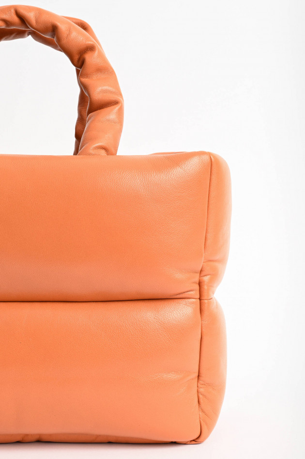 Stand Studio Ledertasche DAFFY mit Polster-Stepp in Mandarine