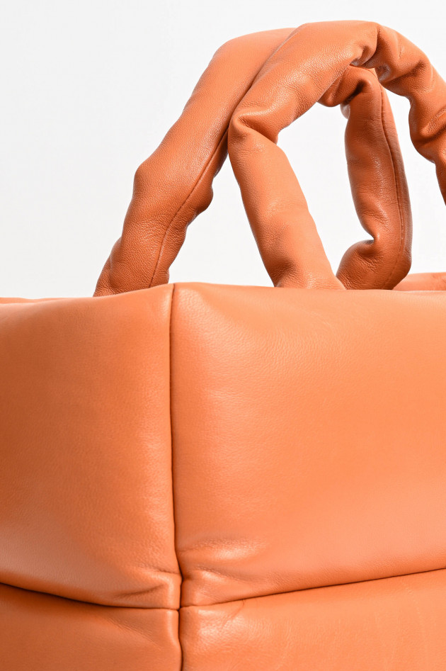 Stand Studio Ledertasche DAFFY mit Polster-Stepp in Mandarine