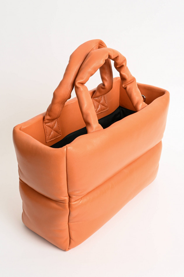 Stand Studio Ledertasche DAFFY mit Polster-Stepp in Mandarine