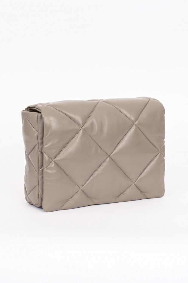 Stand Studio Ledertasche BRYNNIE mit Rauten-Stepp in Taupe