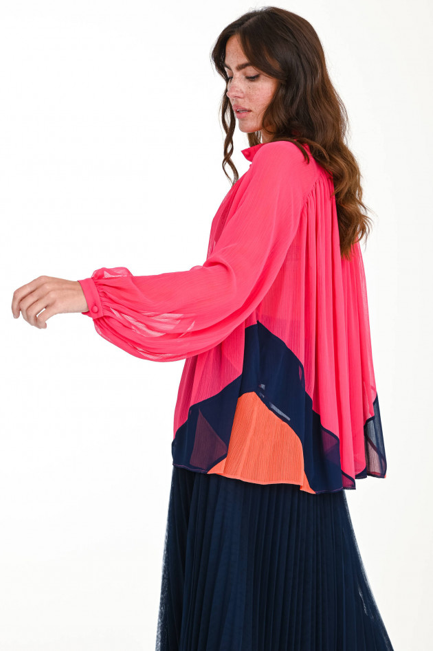 Steffen Schraut Bluse mit Raglanarm in Melone/Navy/Orange