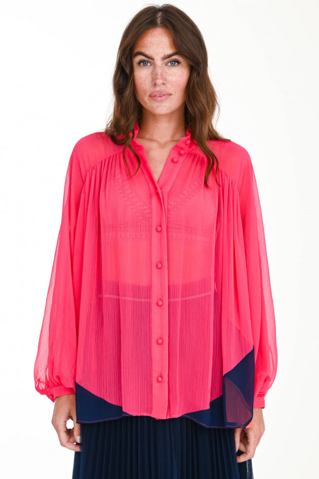 Steffen Schraut Bluse mit Raglanarm in Melone/Navy/Orange