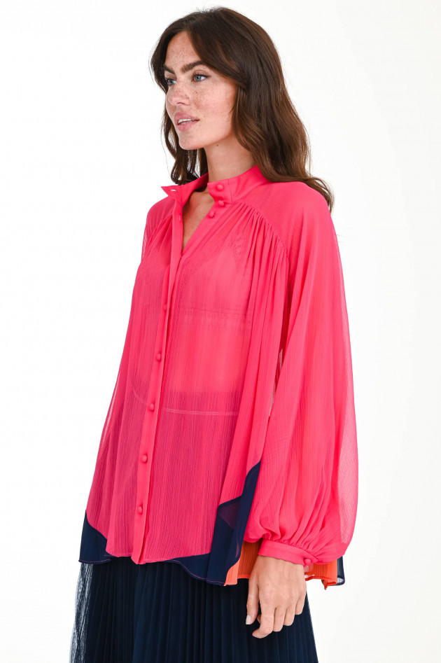 Steffen Schraut Bluse mit Raglanarm in Melone/Navy/Orange