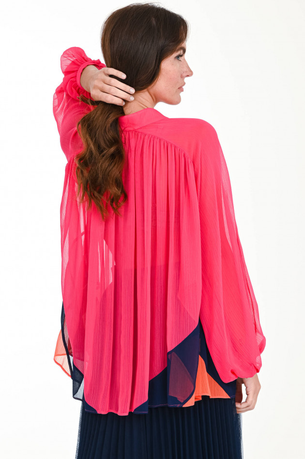Steffen Schraut Bluse mit Raglanarm in Melone/Navy/Orange