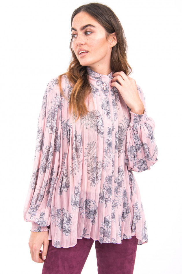 Steffen Schraut Bluse mit Plissee-Falten in Rosa