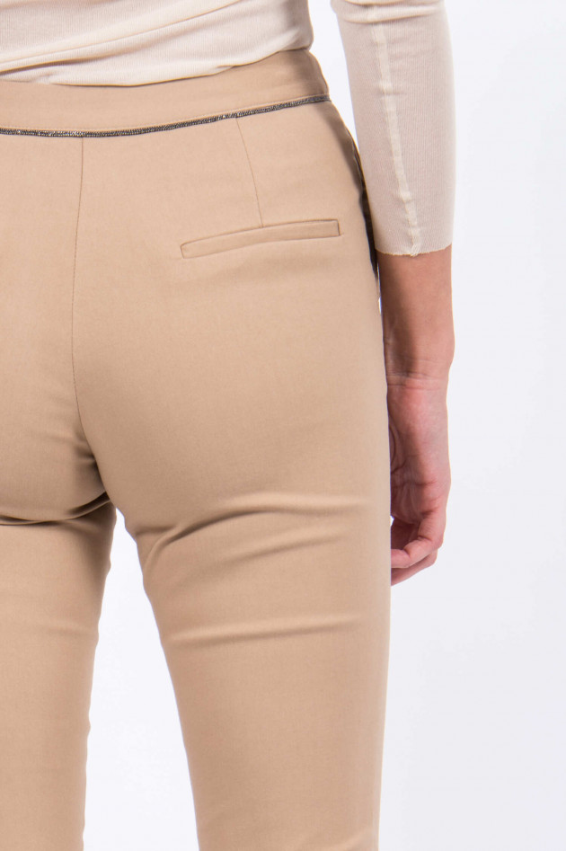 Steffen Schraut Hose mit Schmucksteinbesatz in Camel