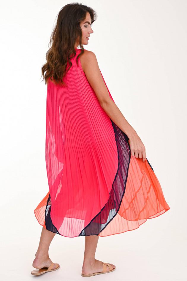 Steffen Schraut Plisseekleid mit Rüschen in Melone/Navy/Orange