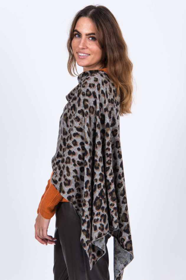 Steffen Schraut Kaschmir-Poncho mit Animal-Print