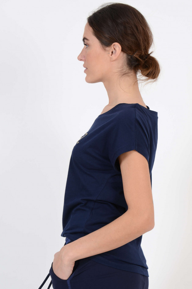 Steffen Schraut T-Shirt mit Schmucksteinbesatz in Navy