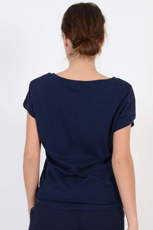 Steffen Schraut T-Shirt mit Schmucksteinbesatz in Navy